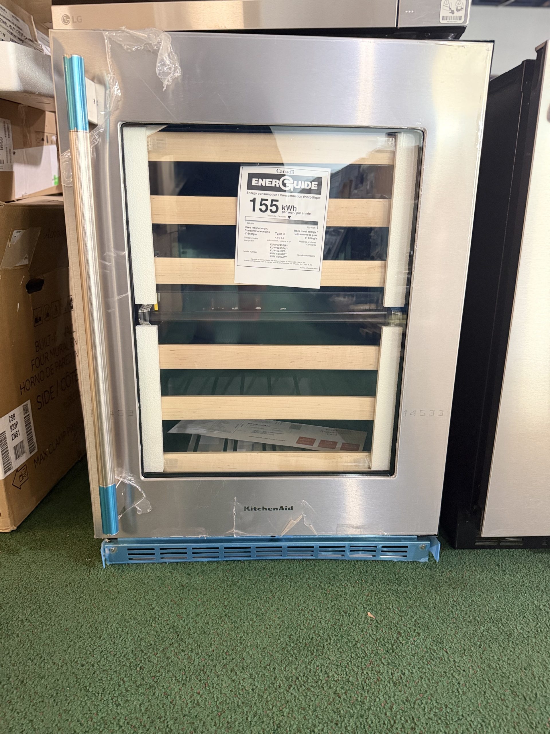 KitchenAid* 24" Undercounter Wine Cellar with Full-Extension Wood-Front Racks