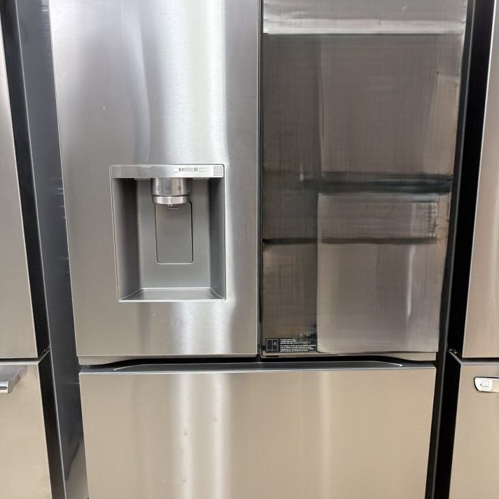 LG* Counter-Depth MAX Mirror InstaView 4 Types of Ice 25.5-cu ft 3 -Door 36-in Wide French Door Refrigerator with Dual Ice Maker and Door within Door Print Proof Stainless Steel
