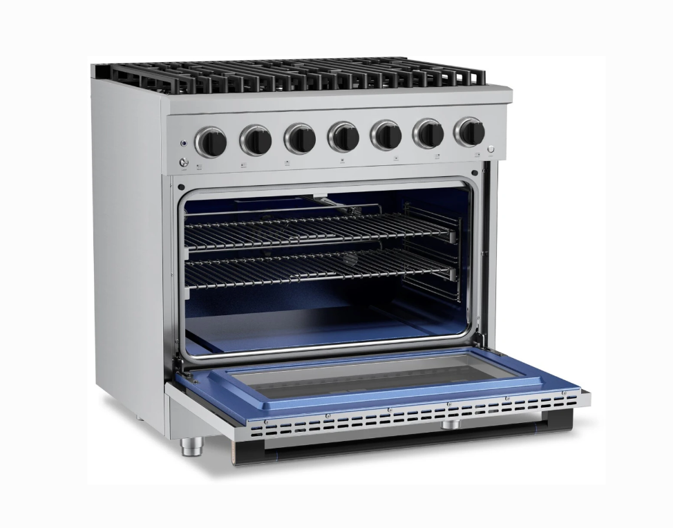 Hauslane* HausPro 36'' Convection Oven Freestanding Natural Gas Matte Black Accents. - Image 2