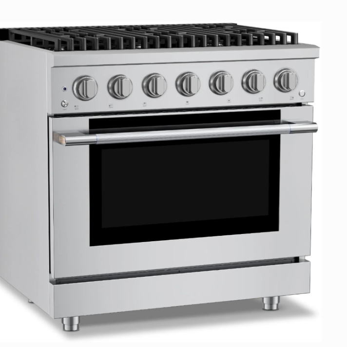 Hauslane* 36 Inch Freestanding Gas Range Stainless Steel Accents