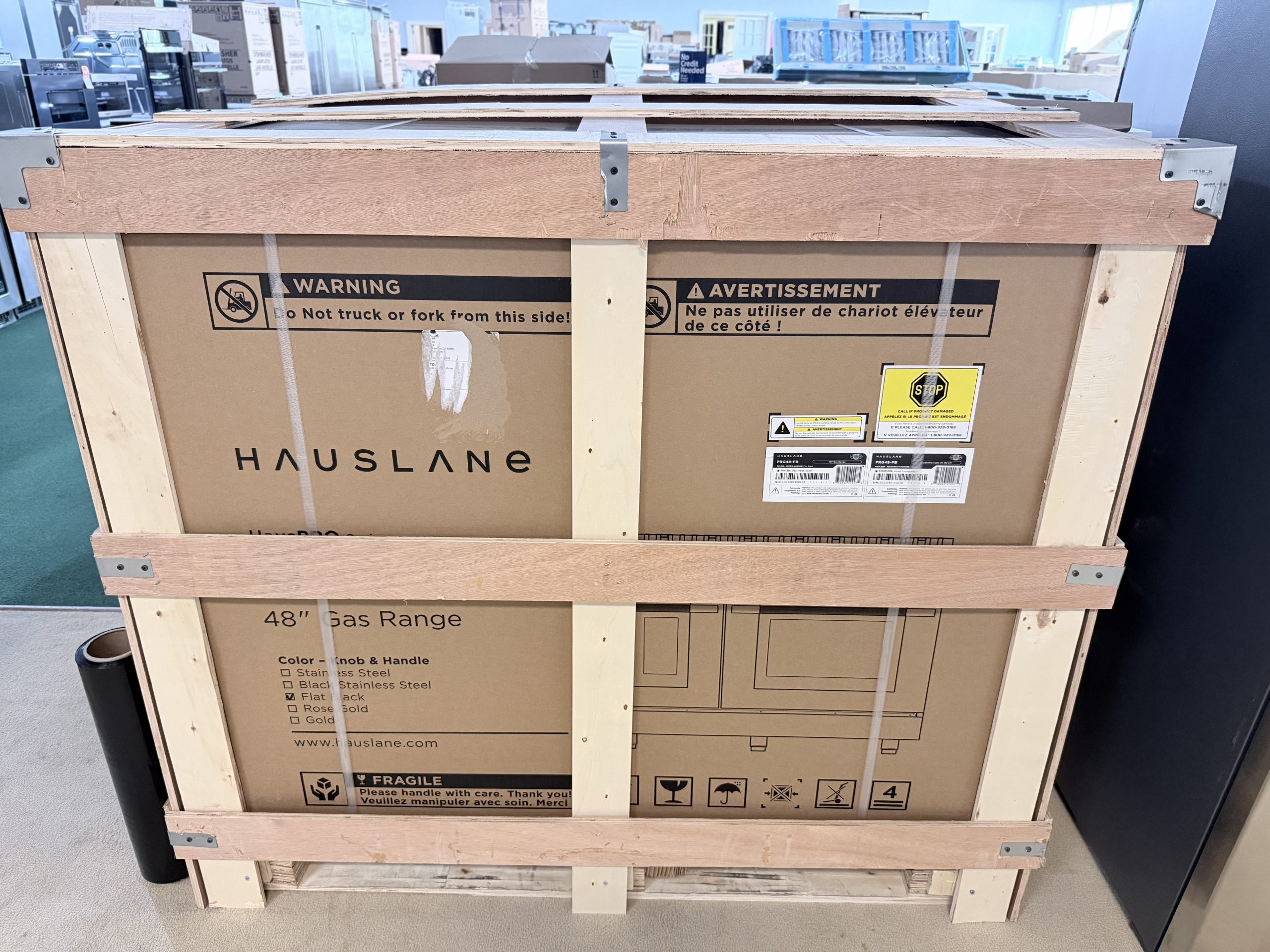Hauslane* HausPRO 48-in 8 burners 4.2-cu ft / 2.5-cu ft Convection Oven Double oven gas range Double Oven Gas Range Matte Black Accents. - Image 4