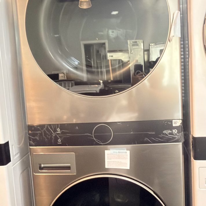 LG* 4.5 Cu. Ft. HE Smart Front Load Washer and 7.4 Cu. Ft. Electric Dryer WashTower with Steam and Built-In Intelligence - Graphite Steel