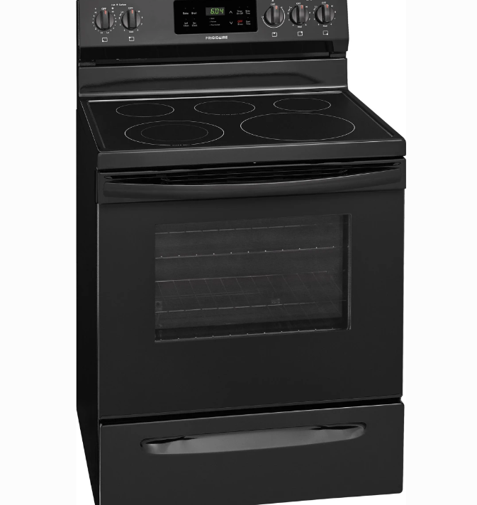 Frigidaire* 30-in Glass Top 5 burners 5.3-cu ft Single oven electric range Electric Range Black
