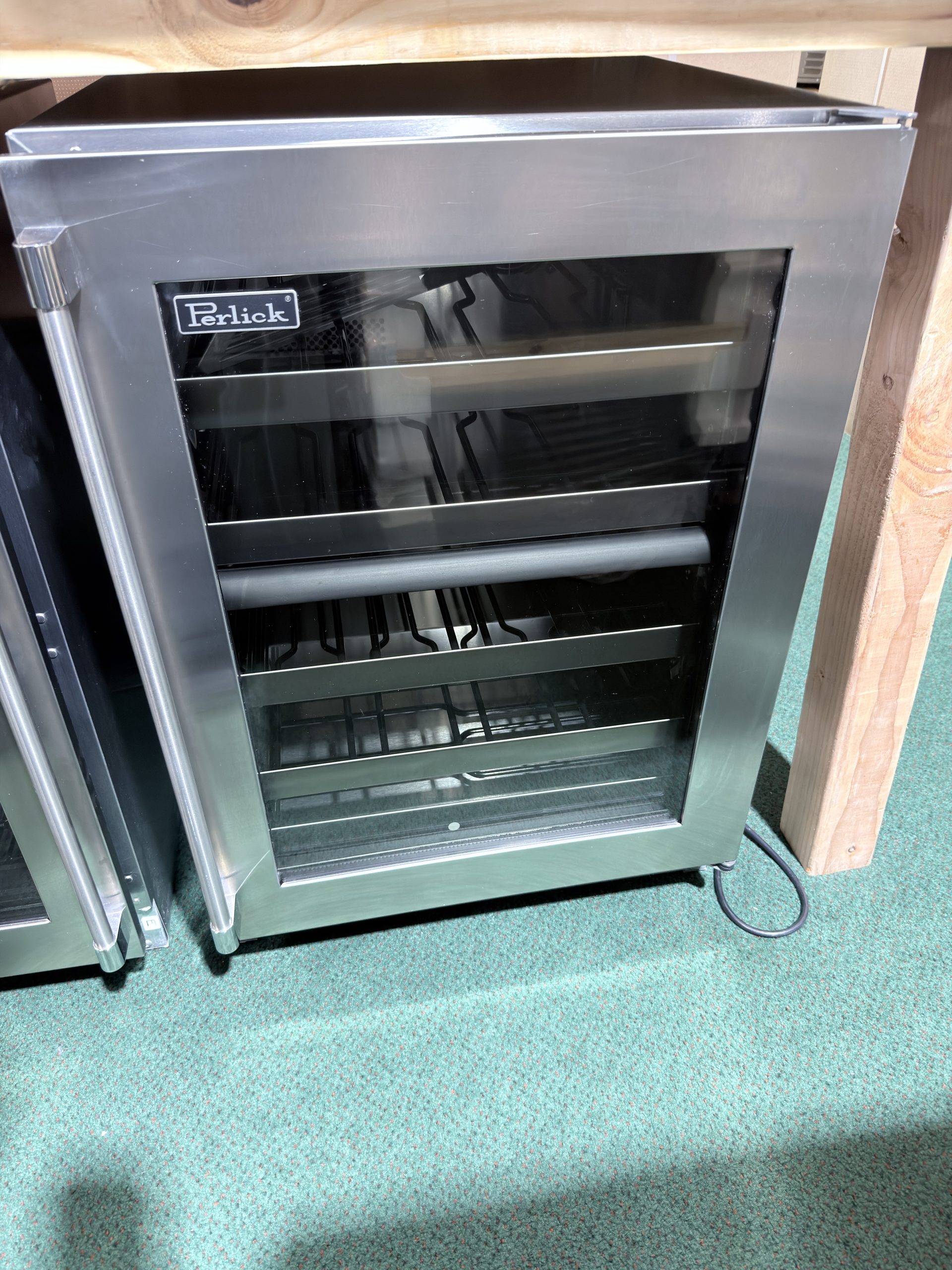 Perlick* 24 Inch Wide 32 Bottle Capacity Built-In Outdoor Wine Cooler with right Hinge